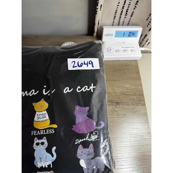 Swifty Karma Is a Cat Hoodie Gildan Unisex Small Black Eras Cats Sweatshirt - Picture 9 of 9